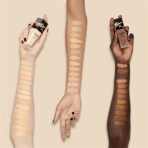 yves saint laurent foundation swatchs all hours|ysl matte foundation.